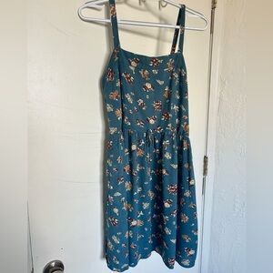 Xhilaration Teal Floral Midi Dress